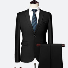Load image into Gallery viewer, Suit male 3 Piece set Business Men's suits 2019 Autumn high-end Formal blazers Slim Fit party wedding large size boutique suit