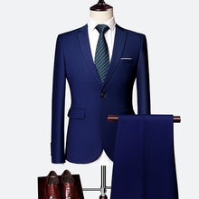 Load image into Gallery viewer, Suit male 3 Piece set Business Men's suits 2019 Autumn high-end Formal blazers Slim Fit party wedding large size boutique suit