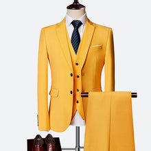 Load image into Gallery viewer, Suit male 3 Piece set Business Men's suits 2019 Autumn high-end Formal blazers Slim Fit party wedding large size boutique suit