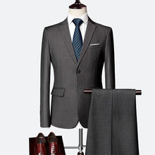 Load image into Gallery viewer, Suit male 3 Piece set Business Men's suits 2019 Autumn high-end Formal blazers Slim Fit party wedding large size boutique suit