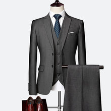 Load image into Gallery viewer, Suit male 3 Piece set Business Men's suits 2019 Autumn high-end Formal blazers Slim Fit party wedding large size boutique suit