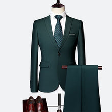 Load image into Gallery viewer, Suit male 3 Piece set Business Men's suits 2019 Autumn high-end Formal blazers Slim Fit party wedding large size boutique suit