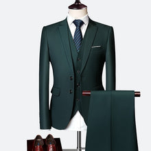 Load image into Gallery viewer, Suit male 3 Piece set Business Men's suits 2019 Autumn high-end Formal blazers Slim Fit party wedding large size boutique suit