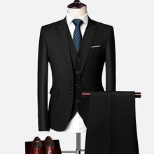 Load image into Gallery viewer, Suit male 3 Piece set Business Men's suits 2019 Autumn high-end Formal blazers Slim Fit party wedding large size boutique suit