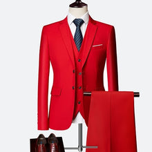 Load image into Gallery viewer, Suit male 3 Piece set Business Men's suits 2019 Autumn high-end Formal blazers Slim Fit party wedding large size boutique suit