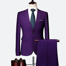 Load image into Gallery viewer, Suit male 3 Piece set Business Men's suits 2019 Autumn high-end Formal blazers Slim Fit party wedding large size boutique suit