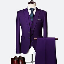 Load image into Gallery viewer, Suit male 3 Piece set Business Men's suits 2019 Autumn high-end Formal blazers Slim Fit party wedding large size boutique suit