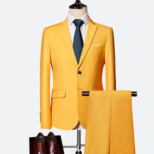 Load image into Gallery viewer, Suit male 3 Piece set Business Men's suits 2019 Autumn high-end Formal blazers Slim Fit party wedding large size boutique suit