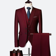 Load image into Gallery viewer, Suit male 3 Piece set Business Men's suits 2019 Autumn high-end Formal blazers Slim Fit party wedding large size boutique suit