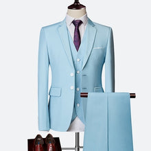 Load image into Gallery viewer, Suit male 3 Piece set Business Men's suits 2019 Autumn high-end Formal blazers Slim Fit party wedding large size boutique suit