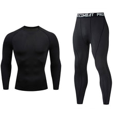 Load image into Gallery viewer, Men's Compressed Long Sleeve Shirt Pants Shorts Fitness MMA Clothing tactical rashguard jiu jitsu crossfit T-Shirt Jogging suits