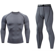 Load image into Gallery viewer, Men's Compressed Long Sleeve Shirt Pants Shorts Fitness MMA Clothing tactical rashguard jiu jitsu crossfit T-Shirt Jogging suits