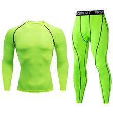 Load image into Gallery viewer, Men's Compressed Long Sleeve Shirt Pants Shorts Fitness MMA Clothing tactical rashguard jiu jitsu crossfit T-Shirt Jogging suits