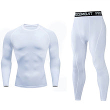 Load image into Gallery viewer, Men's Compressed Long Sleeve Shirt Pants Shorts Fitness MMA Clothing tactical rashguard jiu jitsu crossfit T-Shirt Jogging suits