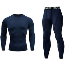 Load image into Gallery viewer, Men's Compressed Long Sleeve Shirt Pants Shorts Fitness MMA Clothing tactical rashguard jiu jitsu crossfit T-Shirt Jogging suits