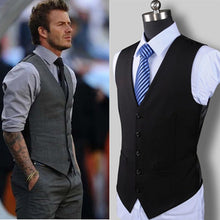 Load image into Gallery viewer, New Wedding Dress High-quality Goods Cotton Men's Fashion Design Suit Vest / Grey Black High-end Men's Business Casual Suit Vest