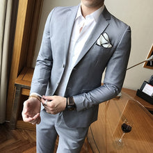 Load image into Gallery viewer, Solid Color slim fit male 3 piece suits wedding dress men Business Casual blazer Wedding Prom Dinner Suits Groomsman Wear tuxedo